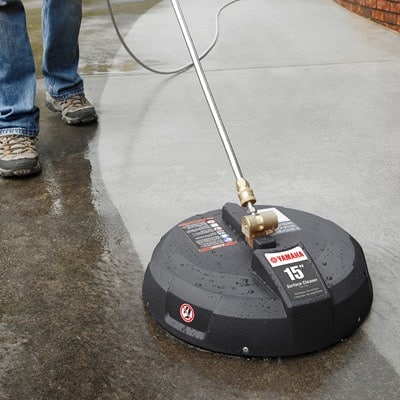 Yamaha surface cleaners are recommended for gas pressure washers with up to 3300 pSI level